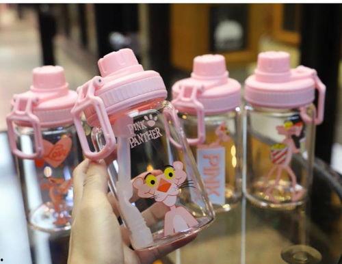 网红吸管印花玻璃杯,时尚玻璃杯新潮流